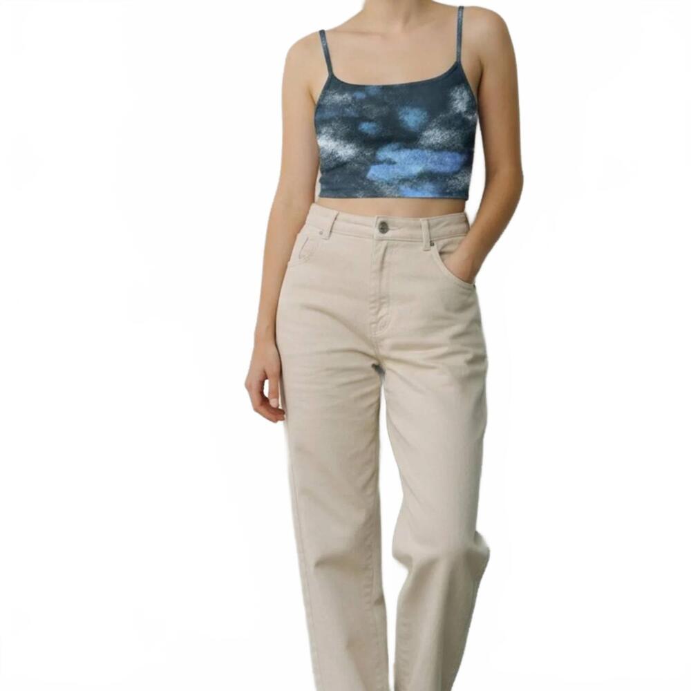 NEW NIKE tie-dye crop top in blue/ white
